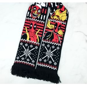 MARVEL ❤ Deadpool Corps Ugly Holiday Sweater Scarf - Brand New